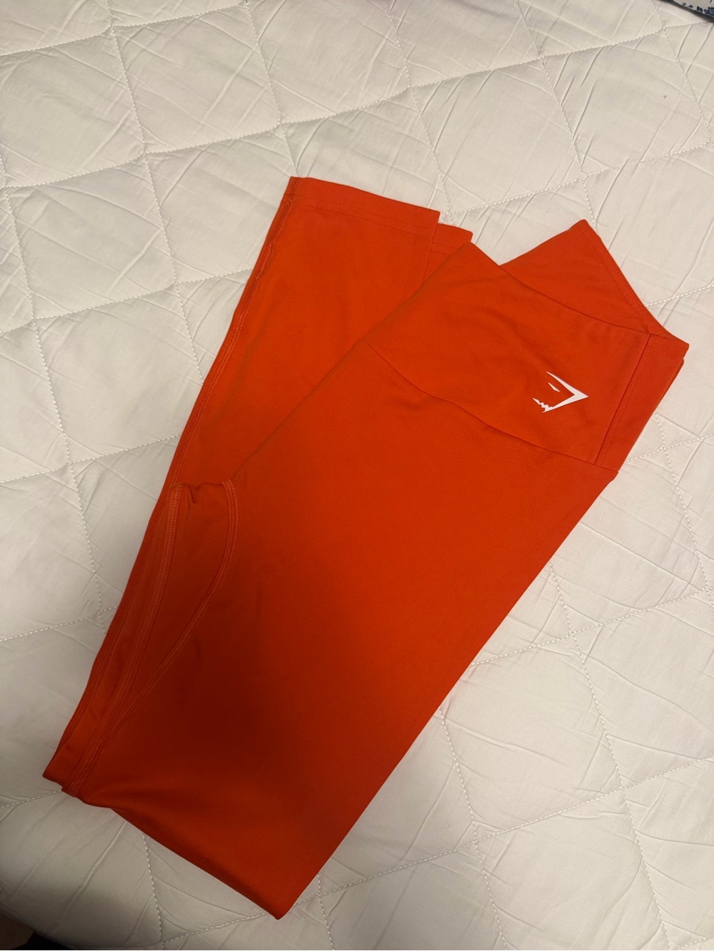 Gymshark Seamless High-Waist Leggings in Bright Orange - Picture 2 of 4
